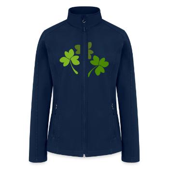 Shamrock design - Women’s Soft Shell Jacket - navy - Front