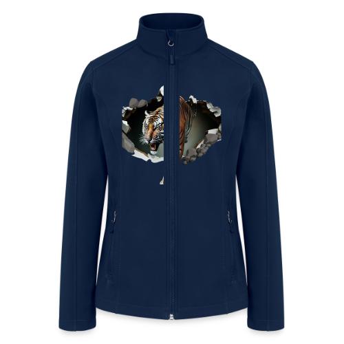 Fashion Design Tiger Coming Out, Wild Feline Tiger - Women’s Soft Shell Jacket