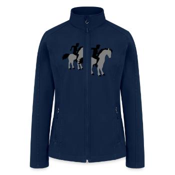 2 horses riders team sport men boys two friends - Women’s Soft Shell Jacket - navy - Front