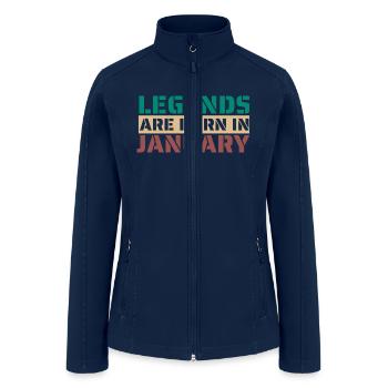 Legends are Born in January - Women’s Soft Shell Jacket - navy - Front
