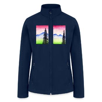 Landscape with Black Pen - Women’s Soft Shell Jacket - navy - Front