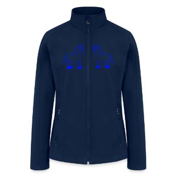 2 Unicorns Team Couple Horns Friends Greeting Cute - Women’s Soft Shell Jacket - navy - Front