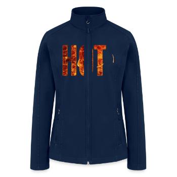 The hot text in letters of spicy colors - Women’s Soft Shell Jacket - navy - Front