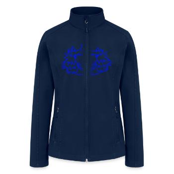 2 horses Team Pony Foal Couple Comic Friends Love - Women’s Soft Shell Jacket - navy - Front