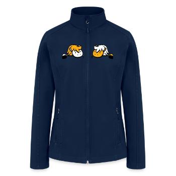 2 Horse hidden behind fence Wall Friends Pony Team - Women’s Soft Shell Jacket - navy - Front