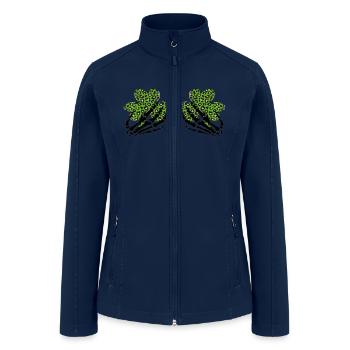 St. Paddys Skeleton Grabbing Boobs - Women’s Soft Shell Jacket - navy - Front