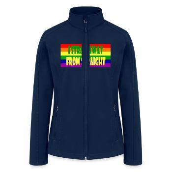 I Stray Away From Straight - Women’s Soft Shell Jacket - navy - Front