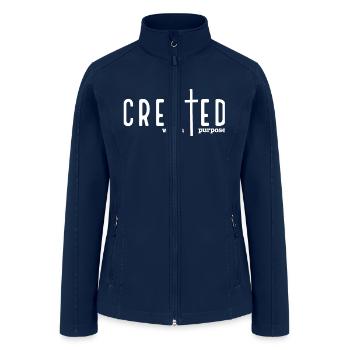 Created with a purpose - Women’s Soft Shell Jacket - navy - Front