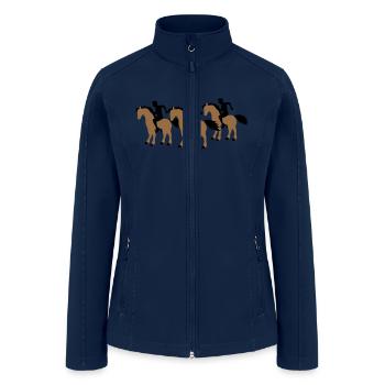 3 horses riders team sport men boys three friends - Women’s Soft Shell Jacket - navy - Front