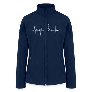 Ice Hockey Heartbeat - Women’s Soft Shell Jacket - navy - Front