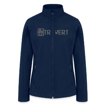 Introvert/Extrovert-Mono design - Women’s Soft Shell Jacket - navy - Front