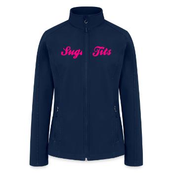 Sugar Tits (1c) - Women’s Soft Shell Jacket - navy - Front