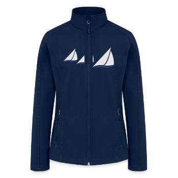 3 Sailing Boats Logo - Women’s Soft Shell Jacket - navy - Front
