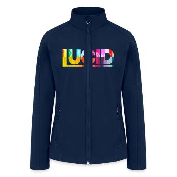 LUCID. Rainbow color background - Women’s Soft Shell Jacket - navy - Front