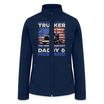 Trucker Daddy Husband - Women’s Soft Shell Jacket - navy - Front