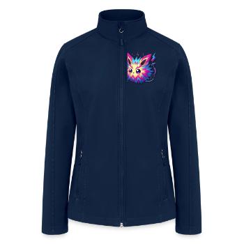 funny cute magnetic fox monster - Women’s Soft Shell Jacket - navy - Front