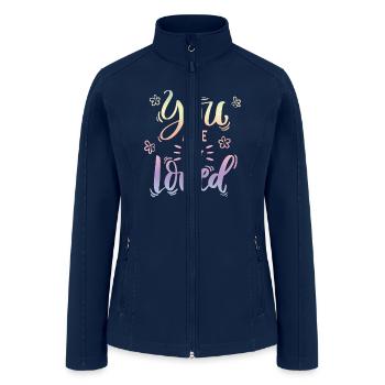 you are so loved - Women’s Soft Shell Jacket - navy - Front