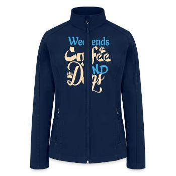 Weekends Coffee and Dogs - Women’s Soft Shell Jacket - navy - Front