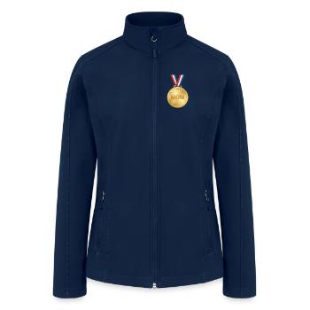 Gold Medal Mom Winter Champion Award - Best Mother - Women’s Soft Shell Jacket - navy - Front