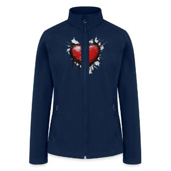 Broken paper heart - Women’s Soft Shell Jacket - navy - Front