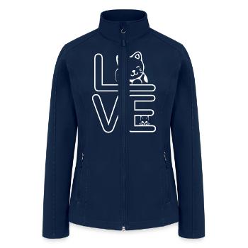 Funny Love Cat - Women’s Soft Shell Jacket - navy - Front