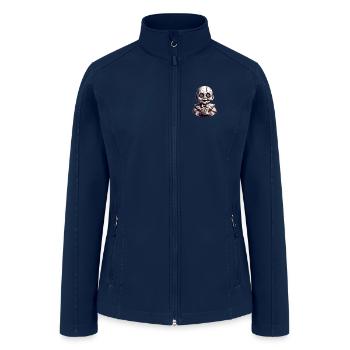 Cracked Porcelain Doll – Haunted Vintage Horror - Women’s Soft Shell Jacket - navy - Front