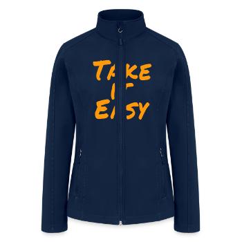 TAKE IT EASY - Women’s Soft Shell Jacket - navy - Front