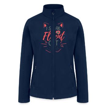 I Speak Fluent Cat - Women’s Soft Shell Jacket - navy - Front
