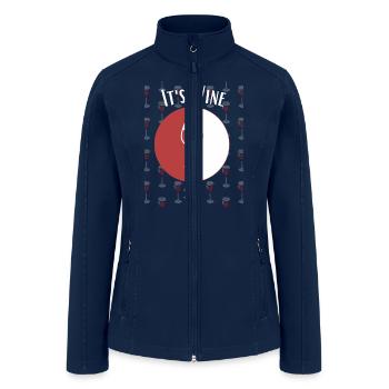It's Wine 30. Time for wine. - Women’s Soft Shell Jacket - navy - Front