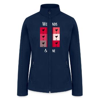 Weekends and Wine - Women’s Soft Shell Jacket - navy - Front