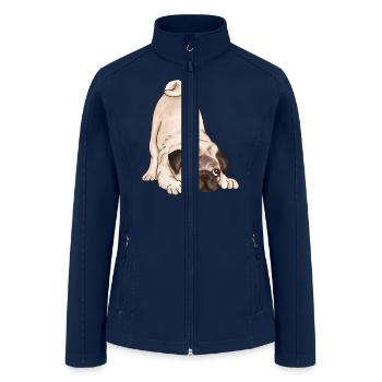 Dog with Face - Women’s Soft Shell Jacket - navy - Front