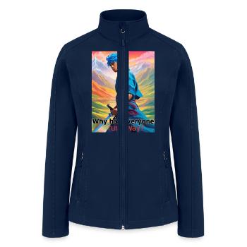 Why has everyone run away? - Women’s Soft Shell Jacket - navy - Front