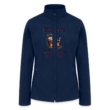 Feeling cute #horse #funny #throw #equestrian - Women’s Soft Shell Jacket - navy - Front