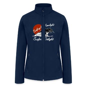 Surfing by Moonlight Surfer's Delight - Women’s Soft Shell Jacket - navy - Front