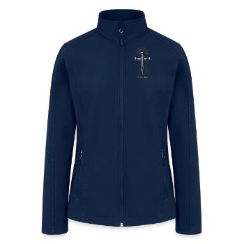 1 John 2:6 - Women’s Soft Shell Jacket - navy - Front