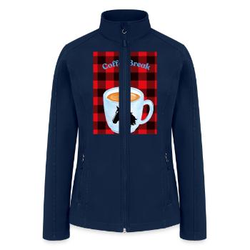 Coffee Break - Women’s Soft Shell Jacket - navy - Front