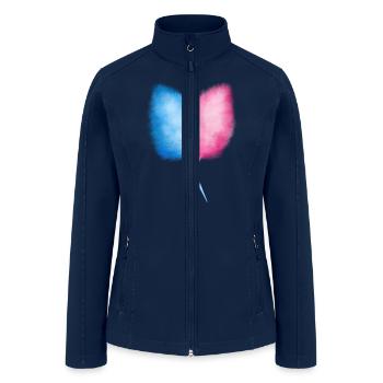 Blue and Pink Cotton Candy Fairy Floss - Women’s Soft Shell Jacket - navy - Front