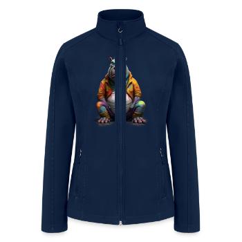 Street Style Hippo | Hippo Lovers - Women’s Soft Shell Jacket - navy - Front