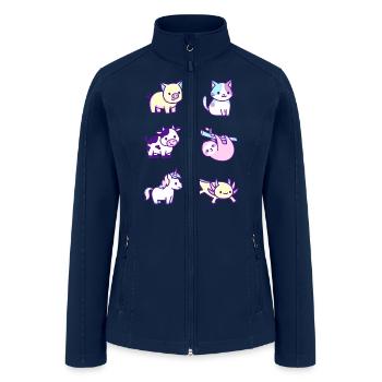 Cotton Candy Animal Pack - Women’s Soft Shell Jacket - navy - Front