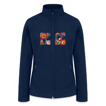 Psychedelic Peace Active - Women’s Soft Shell Jacket - navy - Front