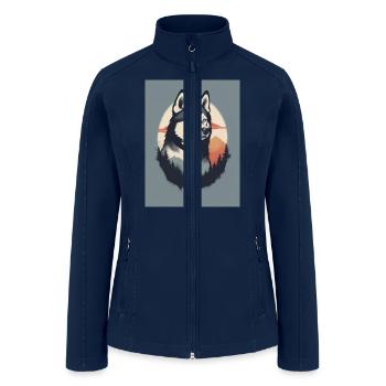 Husky Dog 2 - Japanese Old Vintage - Women’s Soft Shell Jacket - navy - Front