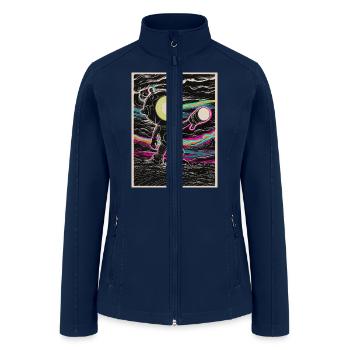 Mad Robot with Flashlight Hand - Women’s Soft Shell Jacket - navy - Front