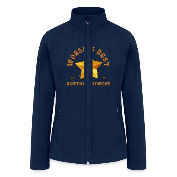 World s Best Auction Worker Funny Job Auction - Women’s Soft Shell Jacket - navy - Front