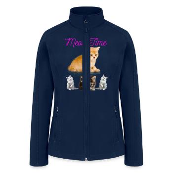 Meow Time Active 1 - Women’s Soft Shell Jacket - navy - Front