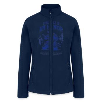Editable Illustrative Honor of Samurai - Women’s Soft Shell Jacket - navy - Front
