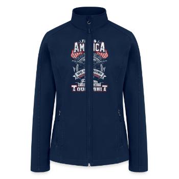 America – We eat meat,We drink beer.We own gun - Women’s Soft Shell Jacket - navy - Front