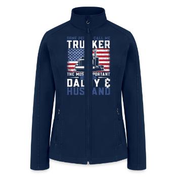 Trucker Daddy Husband - Women’s Soft Shell Jacket - navy - Front