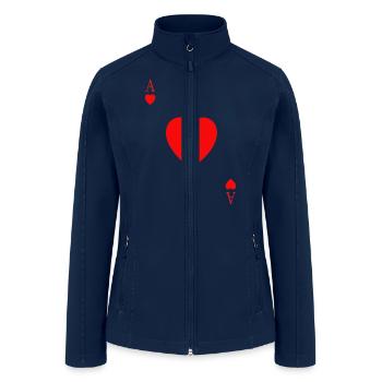 heart card - Women’s Soft Shell Jacket - navy - Front