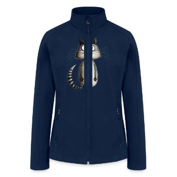 Funny cat. - Women’s Soft Shell Jacket - navy - Front