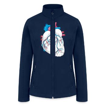 Trans Pride LGBTQ Retro Transexual Heart - Women’s Soft Shell Jacket - navy - Front